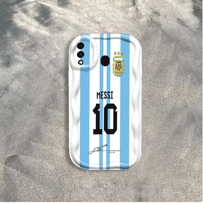 Vỏ Silicon Hoạt Hình Cho Samsung A20 A30 Phụ Kiện 3D Vỏ Điện Thoại Mềm TPU NO.10 Bóng Đá World Cup Messi Ốp Lưng Chống Sốc
