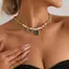 PNPIA- Mới Y2K Trái Tim Đính Hạt Nelace Nữ Boho Nối Xương Đòn Dây Xích Choker Trang Sức Thời Trang Tinh Tế