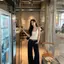 Áo Vest dệt kim ren màu tương phản bằng lụa băng nữ mùa hè phong cách mới cổ chữ U Slim-fit Áo không tay ngắn