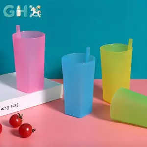 GHX Trẻ Em Sip Cốc Tích Hợp Ống Hút Sữa Màu Kẹo Sippy Cốc Cốc Uống Ống Hút Cho Trẻ Em VN