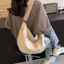2024 Túi Tote Túi Vải Nữ Messenger Túi Đi Học Nữ Sinh Đại Học Kết Cấu Lớp Học Thường Ngày Một Vai Túi Lớn Hợp Thời Trang
