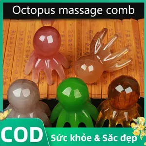 Trong Kho Octousb Đầu Massager Da Đầu Bàn Chải Spa Gua SHA Công Cụ Massage Nhựa Cá Tuyết