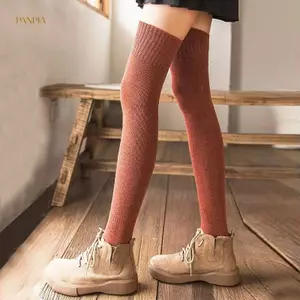 PNPIA- Màu Trơn Mùa Đông Nhung Thiện Ấm Áp Ống Dài Đầu Gối-High Jk Sos Dành Cho Nữ