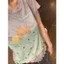 Milyfashion Dễ Thương Chấm Bi Thỏ In Hình Nóng Kim Cương Áo Thun Xù Kích Thước Lớn Tay Ngắn Ngắn Top PU7A