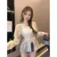 Áo sơ mi voan tay cổ chữ v ngọt ngào dành cho nữ Thiết kế thích hợp mùa hè Phong cách mới Áo xẻ hẹp