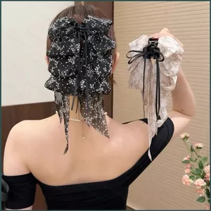 YT4 Kẹp Tóc Ruy Băng Hoa Mùa Hè Thanh Lịch ‌Phụ kiện tóc thời trang với thiết kế tua dài‌