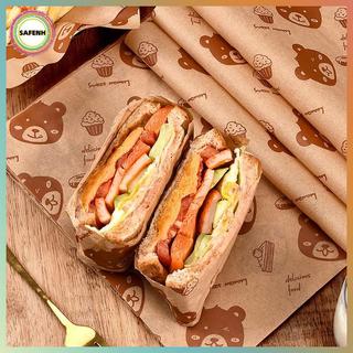SAFENH 100 Chiếc Giấy Gói Bánh Sandwich Chịu Dầu Cấp Thực Phẩm Cho Bánh Mì Khoai Tây Chiên Nướng VN