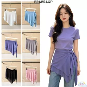 Váy BRABRAA Hông, Váy Tạp Dề Hai Lớp Lưới Thoáng Khí, Thắt Lưng Thoải Mái Có Thể Điều Chỉnh Đôi Lớp Váy Nửa Trượt Yoga