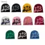 Mũ beanie nữ Woke Mũ bảo vệ tai ấm áp Mũ thanh thiếu niên Jacquard Chữ cái Mũ thủ công
