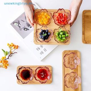 Unewtyu Đĩa Thủy Tinh Nhỏ Phong Cách Nhật Bản Vàng Inlay Thủy Tinh Bát Mini Kem Trái Cây Sala VN