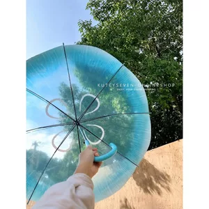 🔥deco chụp ảnh ô trong suốt cầm tay siêu đẹp Ô sứa Phong Cách Nhật Bản Tay Cầm Dài Dreamy Đặc Biệt Đẹp Trong Suốt Ô Trăng Biển Tươi Đẹp Cô Gái Giá Trị Cao Tay Cầm Thẳng Ô