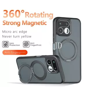 Ốp lưng YJD cho Realme 16T 360° Giá đỡ xoay Họa tiết da mờ Không bao giờ biến màu vàng Vỏ điện thoại chống rơi