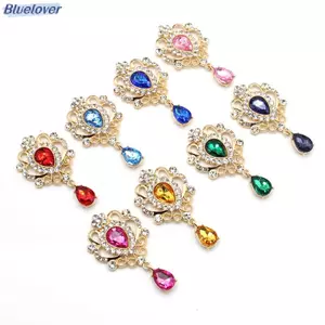 Bluelover 32 * 60MM cho kim cương giả Nút tóc Manualidades Phụ kiện Diy Flat ba Trâm cài Phụ kiện trang sức Mới
