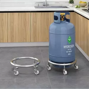 Bình xăng Giá đỡ di động Hộ gia đình Đế bình xăng Bánh xe đa năng có phanh Khí hóa lỏng Kệ nhà bếp Giá đỡ X1D3