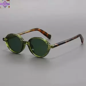 RTJIFSS Kính râm tròn cổ điển, Kính râm tròn đa năng làm móng tay gạo, Du lịch thời trang Kỳ nghỉ khung tròn Bảo vệ tia cực tím Nam Nữ Kính mắt Nam Nữ