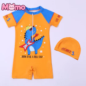 Đồ bơi trẻ em dành cho bé trai, áo tắm một mảnh chống nắng, thân thiện với da, tay ngắn