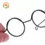 CANAMEK 5 Chiếc Thu Nhỏ Kính Mắt Kim Loại Khung Tròn Không Ống Kính Kính Kính Đồ Chơi Búp Bê Retro Kính DIY Búp Bê Mặc Phụ Kiện Kính CSF