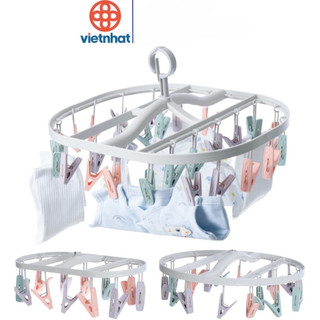 Móc dù chùm đa sắc nhựa VIỆT NHẬT - Tròn, vuông - 12, 18, 24 kẹp - Quần áo bé, vớ, đồ lót 2797/8/9/0