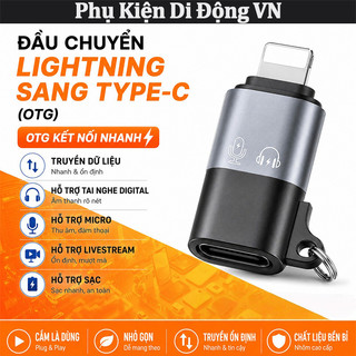 Đầu chuyển iPhone sang Type-C cái OTG mini hỗ trợ tai nghe micro sạc nhanh truyền dữ liệu cho iPhone iPad