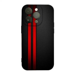 Ốp Điện Thoại Nếp Nhăn Mát Linh Hoạt Màu Đỏ Dọc Đường Sợi Carbon Họa Tiết Thích Hợp Cho iPhone 16promax xr xs 11promax 12promax 13 14 15 pro max 17promax 11 12 Vỏ Bảo Vệ Chống Sốc