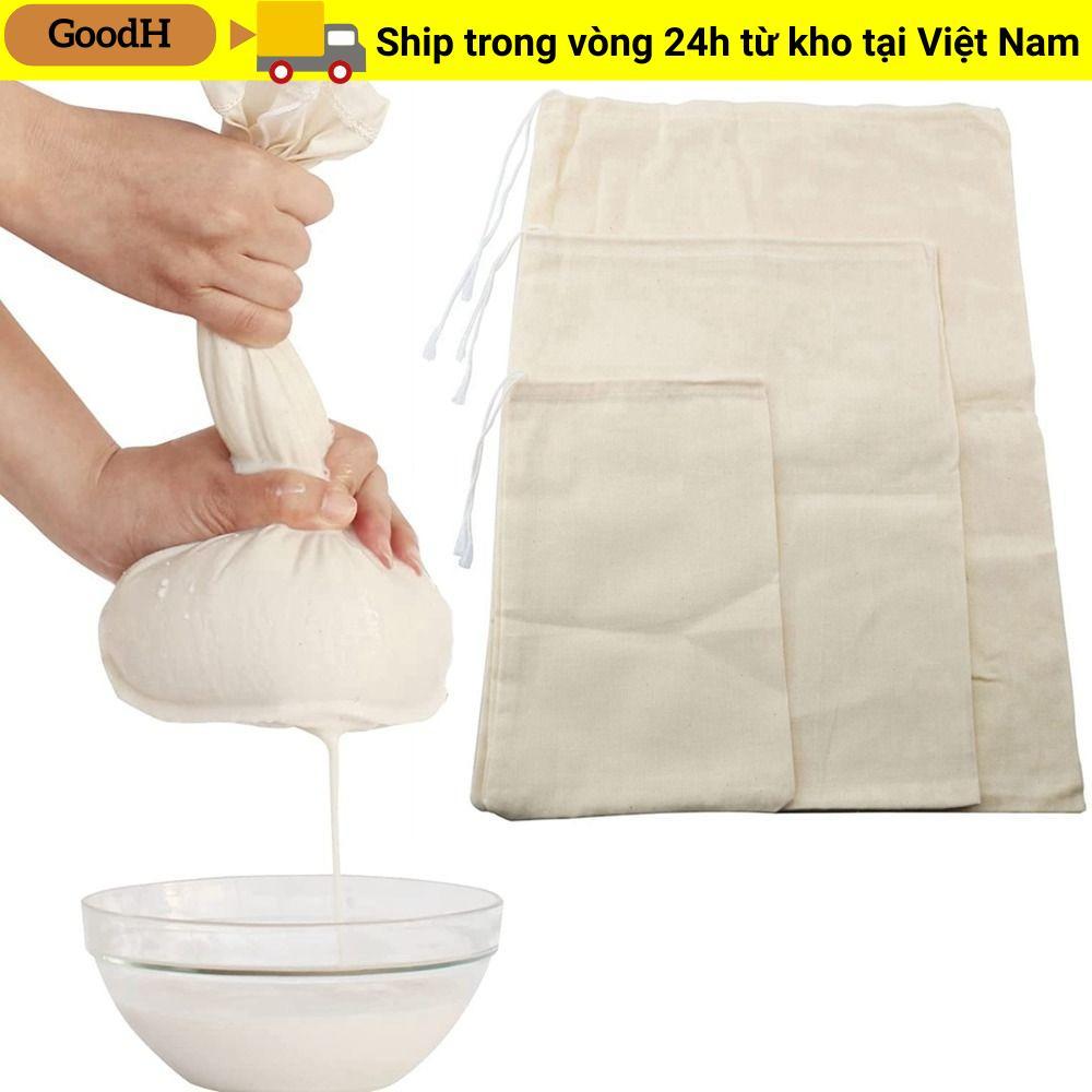 GOODH Túi Lọc Vải Phô Mai Tái Sử Dụng, Lọc Trà Sữa Chua Cà Phê, Túi Lọc Hạt Sữa Nut Milk Bags