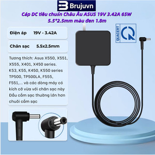 BJ Sạc cho Laptop cho Asus 19V 3.42A 65W Chân To 5.5x2.5mm Bảo Hành 24 Tháng Cho VivoBook ZenBook Expert ProArt Type C