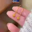 MAKY Đơn Giản Vàng Ruyi Bông Tai 2025 Phong Cách Mới Niche Ánh Sáng Kết Cấu Sang Trọng Đa Năng Bông Tai Ngọt Ngào Tinh Tế Bông Tai VN