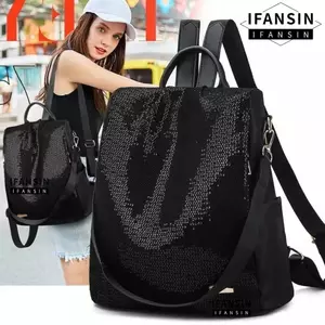 Ba lô Sequin IFASIN, Túi đeo vai chống trộm thông thường, Ba lô du lịch sáng bóng dung tích lớn đa năng dành cho nữ