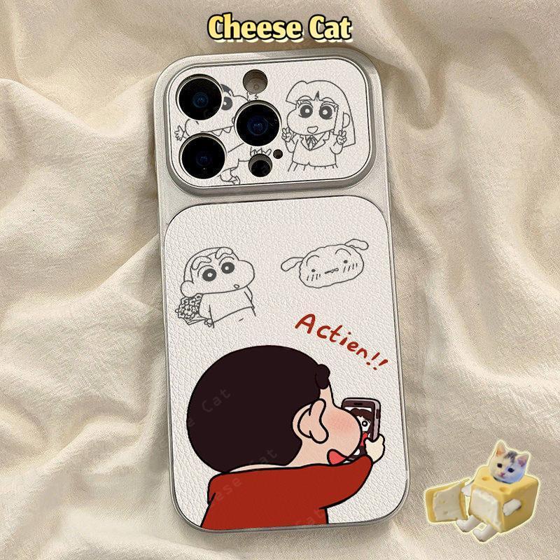 Ốp điện thoại hoạt hình cặp đôi chụp ảnh cho iPhone 13 14 15 Plus 16 17 Pro Max XR Xs Max 11 12 Pro Da bảo vệ