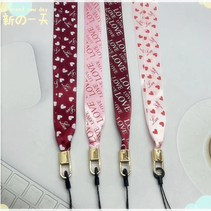 Dây đeo cổ gắn điện thoại họa tiết Love, dây đeo đa năng điều chỉnh cho điện thoại, túi đựng thẻ, máy ảnh, cốc
