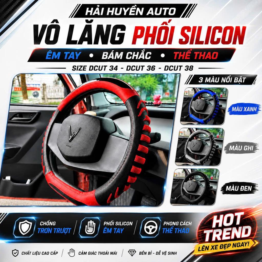 Bọc vô lăng Dcut thể thao form méo cho VinFast VF3 VF5 VF6 VF7 VF8 VF9 VFe34 Limo Green Herio Green – ôm khít vô lăng