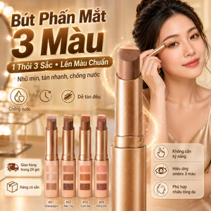 🔥Ba màu nhũ chuyển màu bút phấn mắt | Thỏi phấn mắt chống nước tiện lợi ánh kim | Lì nhũ mịn ba màu que phấn mắt ombre