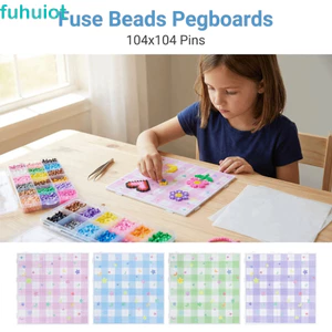 Bảng chữ cái cầu chì FUHUIOT, 78x78 / 104x104Pins Hạt 2.6mm Bảng hạt Perler, Dễ sử dụng Mặt trăng Ngôi sao Hạt Hama vuông chịu nhiệt Làm bảng xếp hình