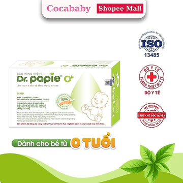 Gạc rơ lưỡi Dr Papie, gạc lưỡi cho trẻ sơ sinh, cạo lưỡi chăm sóc răng miệng an toàn cho bé
