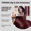 Bộ kẹp tóc Burgundy trong phần mở rộng tóc 56cm Bộ tăng cường âm lượng sợi tổng hợp