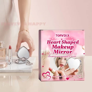 Gương du lịch gấp hình trái tim - Gương trang điểm HD nhỏ gọn di động