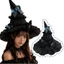 DONOVANQQ Halloween Hat, Gothic Lưới Sợi Gothic Gothic Mũ Phù Thủy, Ngộ nghĩnh Cao Mũi Nhọn Nón Top Bướm Kẹp Tóc Có Thể Tháo Rời Nữ Phù Thủy Mũ Trường Sự Kiện