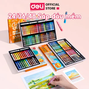 Sáp Dầu Mềm Deli 24/36/48 Màu – Màu Sắc Tươi Sáng, Dễ Tô, Độ Che Phủ Cao Cho Học Sinh Người Yêu Hội Họa