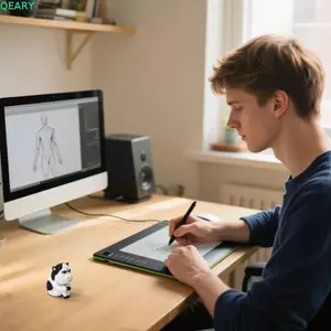 QEARY Búp bê bò dễ thương, Hình bò cỏ sưu tập ngộ nghĩnh dễ thương, Hình bò Mini in 3D dễ thương Trang trí ô tô Giá sách văn phòng