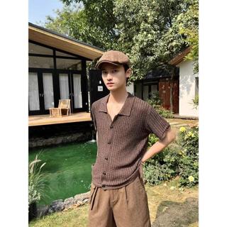 Phong Cách Mùa Hè Pháp Lười Tie-Dye Gradient Dệt Kim Cardigan Rời Che Cổ Tất Cả Trận Đấu Đan