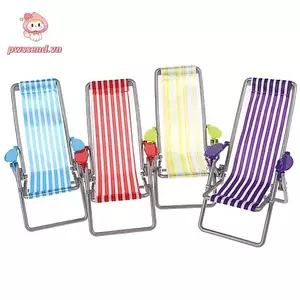Mẫu ghế đi biển có thể gập lại PWSEND, 12 * 11 * 19,5cm 4 màu Ghế nhà búp bê 1 / 6, Búp bê Mini chất lượng cao Trang trí nội thất nhà búp bê ngoài trời
