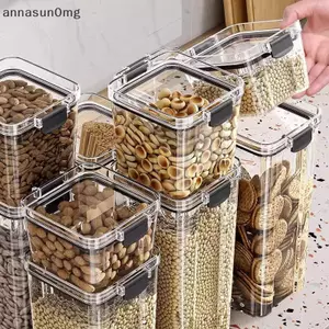 AA Kín Hơi Kín Nhựa Hộp Bảo Quản Thực Phẩm Trong Suốt Ngũ Cốc Kẹo Khô Lọ Tủ Lạnh Bảo Quản Hộp Đựng Hộ Gia Đình Nhà Bếp Tổ Chức VN