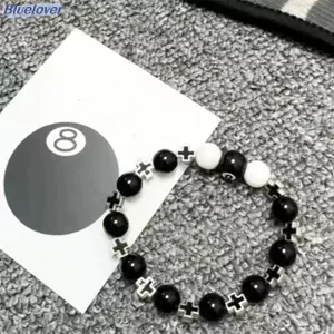 Bluelover Bida Tám Vòng Tay Chữ Thập Và Dây Hạt Chia Màu Trắng Cho Nam Mới