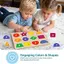 HFTOY Hình Gỗ Peg Đồ Chơi Montessori Giáo Dục Có Núm Lớn Cho Bé Hoạt Động Nhận Dạng Hình Sớm Tại Nhà ~