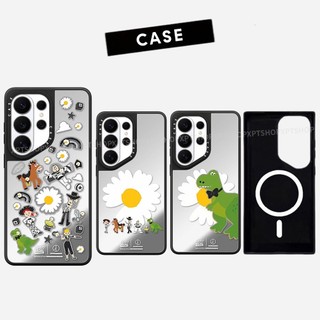 Ốp điện thoại cứng gương cầu vồng màu đen từ tính cho Samsung Galaxy S26 25 24 23 UItra S26 25 24 23 Plus Vỏ bảo vệ chống sốc