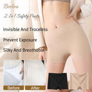 Quần lót liền mạch vô hình 『Brelira』Liquid Foundation Safety Pants Ice Silk 10A Quần lót boxer cotton mùa hè kháng khuẩn