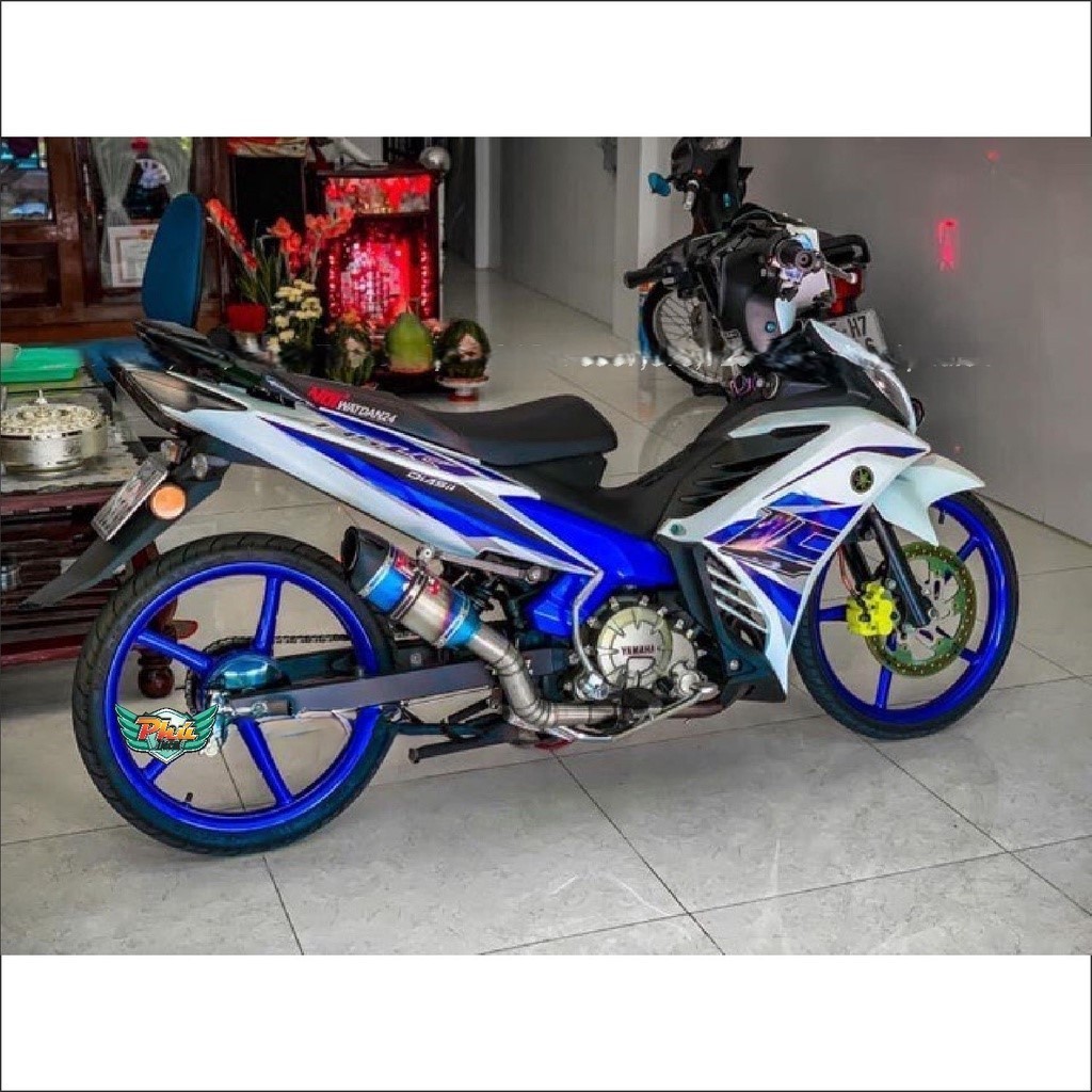 Tem Rời Xe Exciter 135 LC xanh trắng -TG Stickers | Shopee Việt Nam