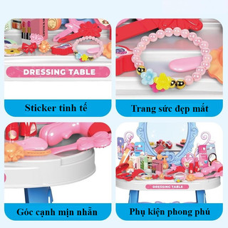 【BabyJoy】Đồ Chơi Bàn Trang Điểm Cao Cấp,Bộ Đồ Chơi Trang Điểm Cho bé gái,Bàn trang điểm lâu đài và gương soi