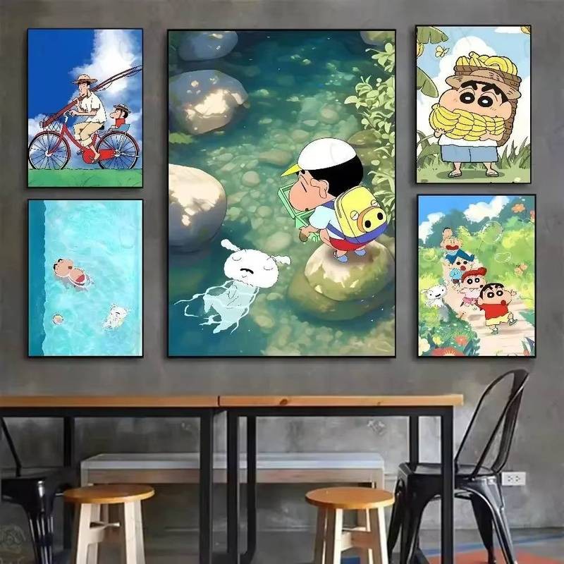 Anime Crayon Shin-chan poster Treo Tường Nghệ Thuật Nhà Phòng Khách Phòng Ngủ Thanh Trang Trí Thẩm Mỹ