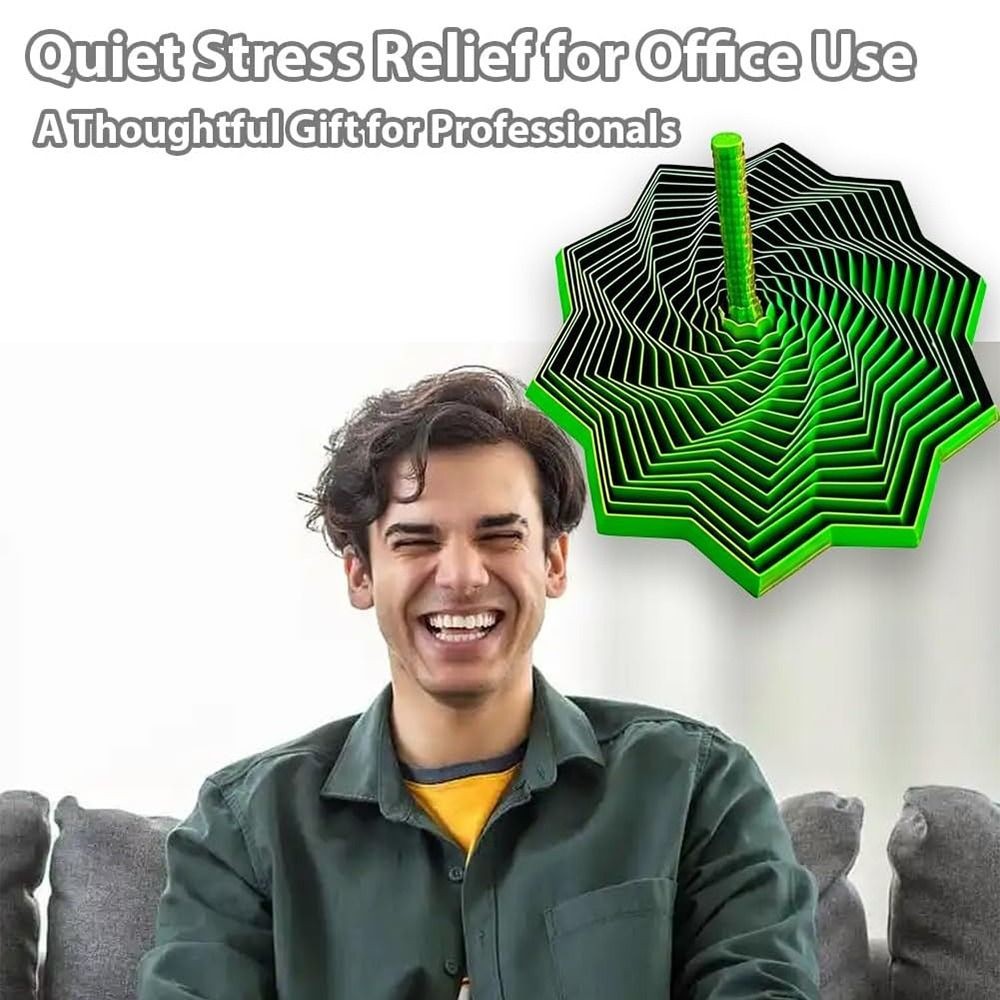 FAVORITEGOODS Ngôi sao Fidget giác quan mở rộng, có tay cầm Lục giác Fidget Fractal xoắn ốc, Đồ chơi thần tài PLA in hình sáng tạo cho văn phòng và trường học